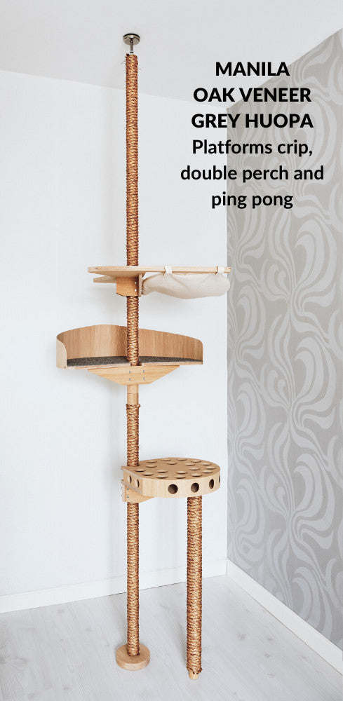 Design-cat-tree-Manila-Oak-veneer-grey-felt