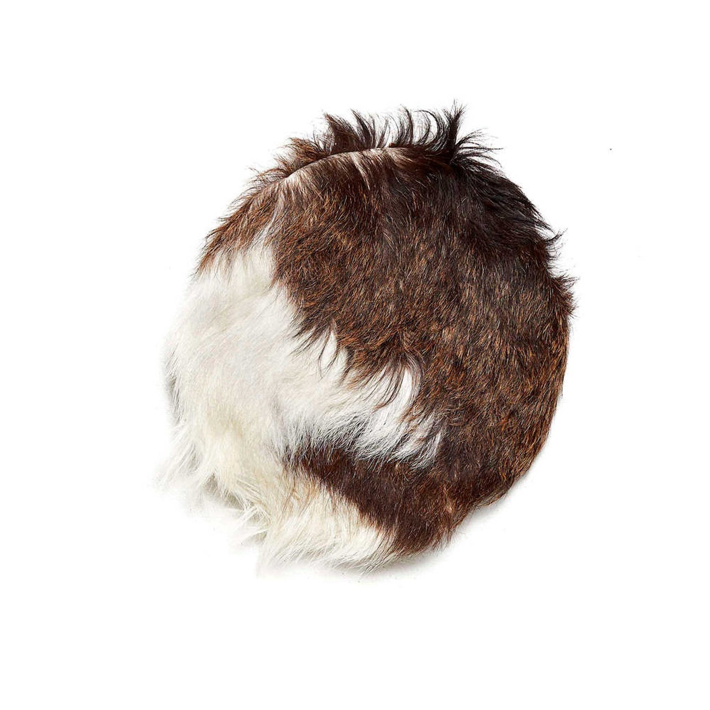 Round fluffy cat bed, brown & white 3934